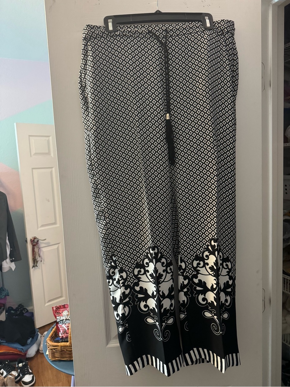 Chico's Black and White Geometric Palazzo Pants
